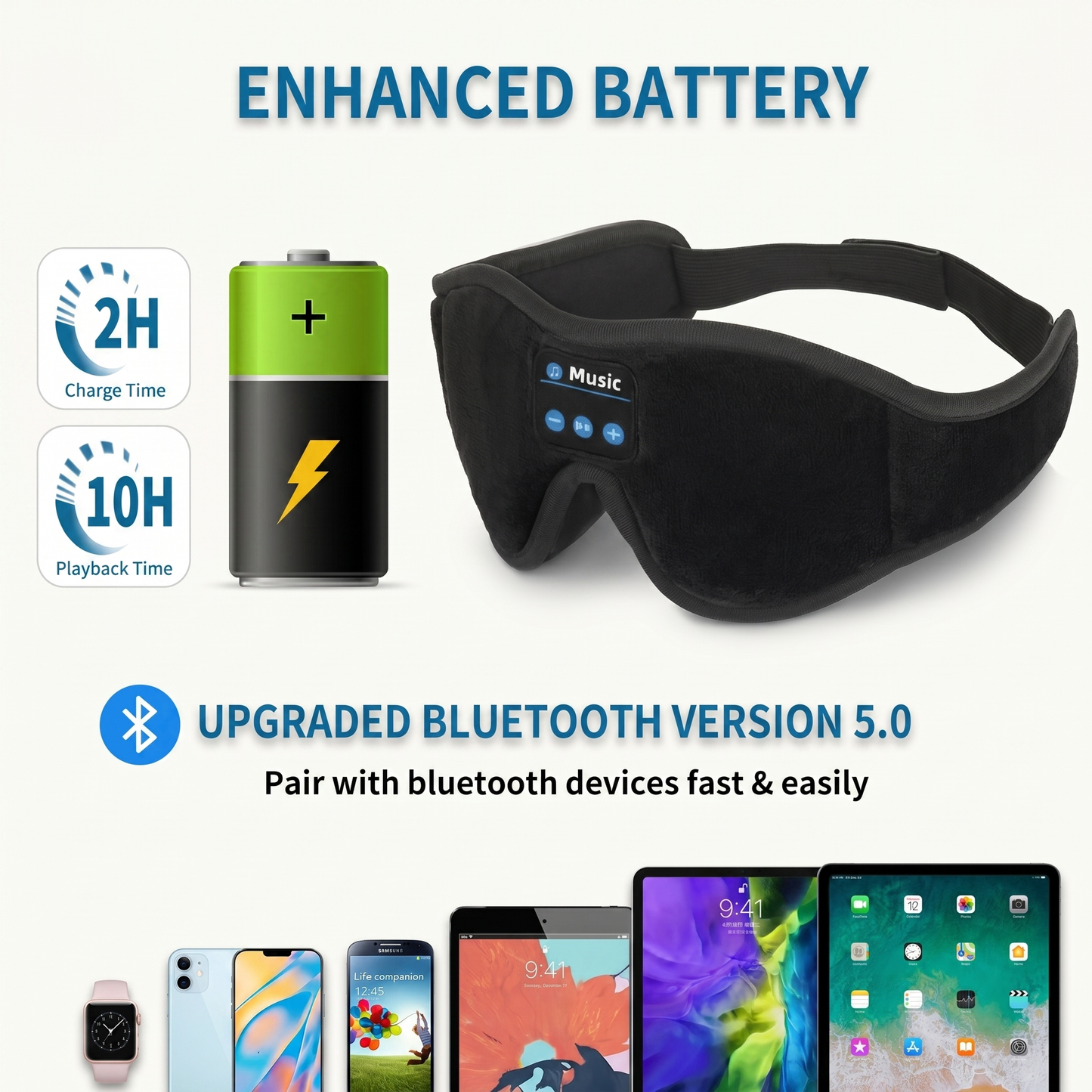 Sleep Eye Mask — Music, Calls & Sleep Timer